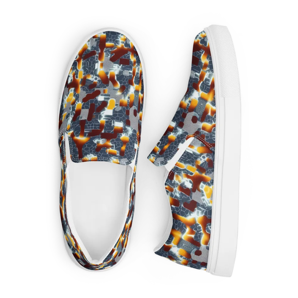 Amber Circuit on Men's Slip-On Canvas Shoes — Front