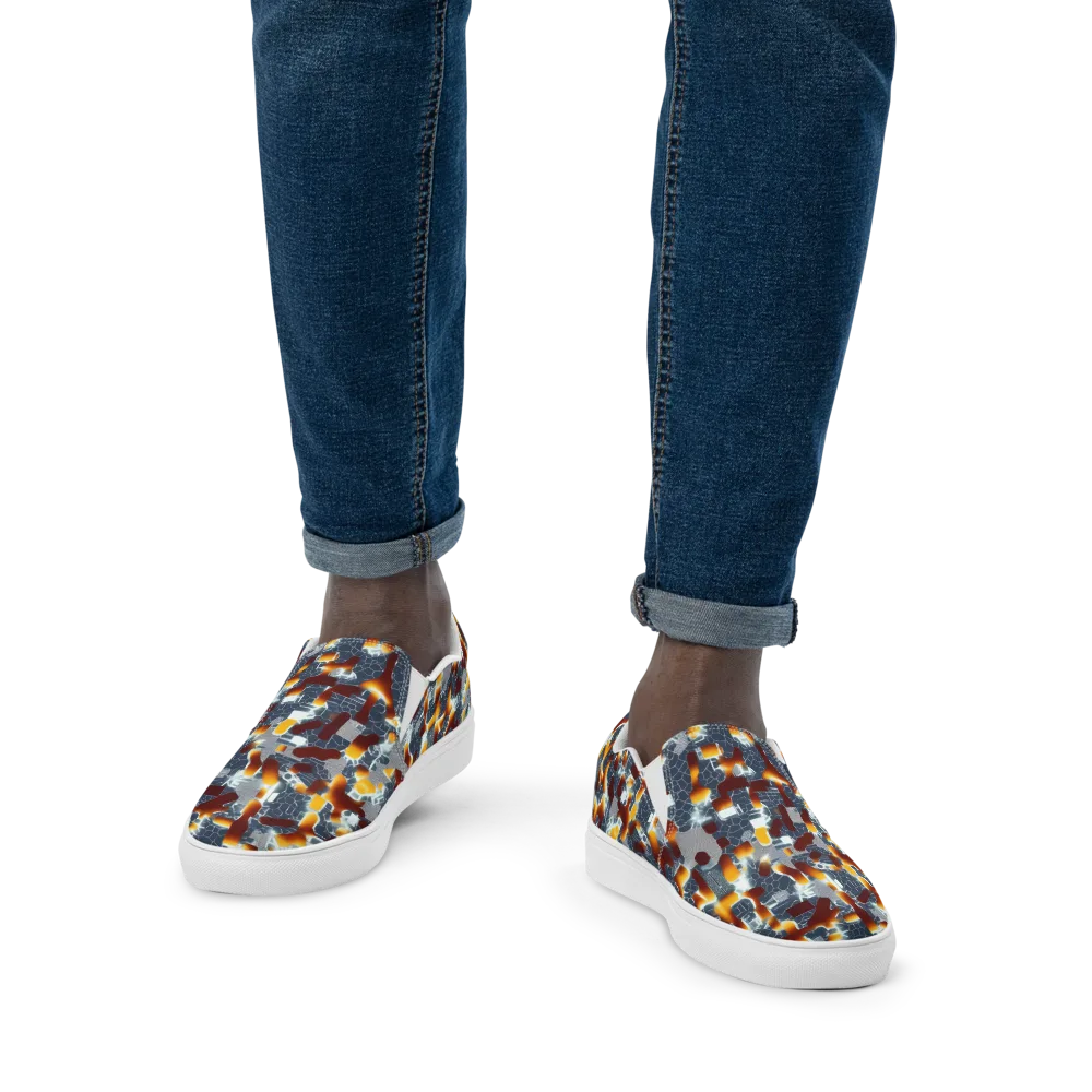 Amber Circuit on Men's Slip-On Canvas Shoes — Front