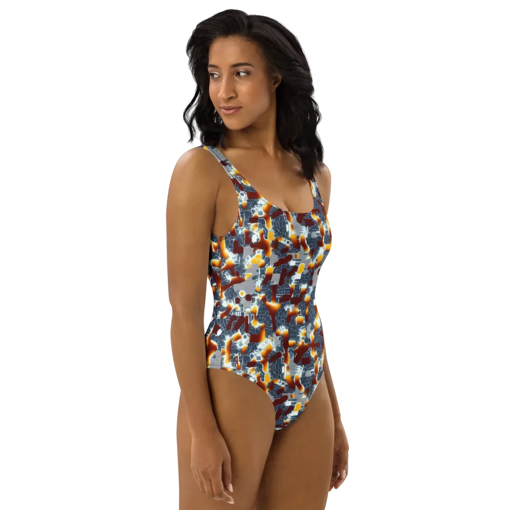 Amber Circuit on One-Piece Swimsuit — Right