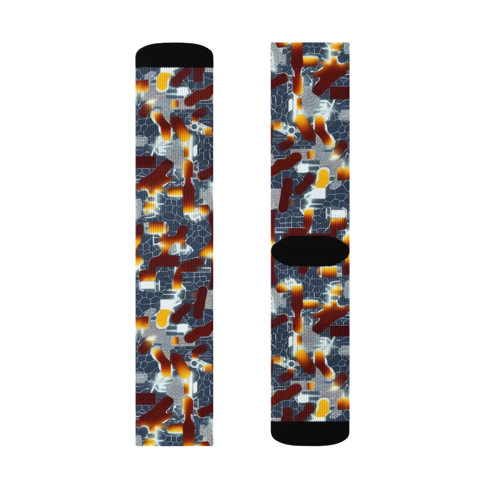 Amber Circuit on Socks — Right Sock