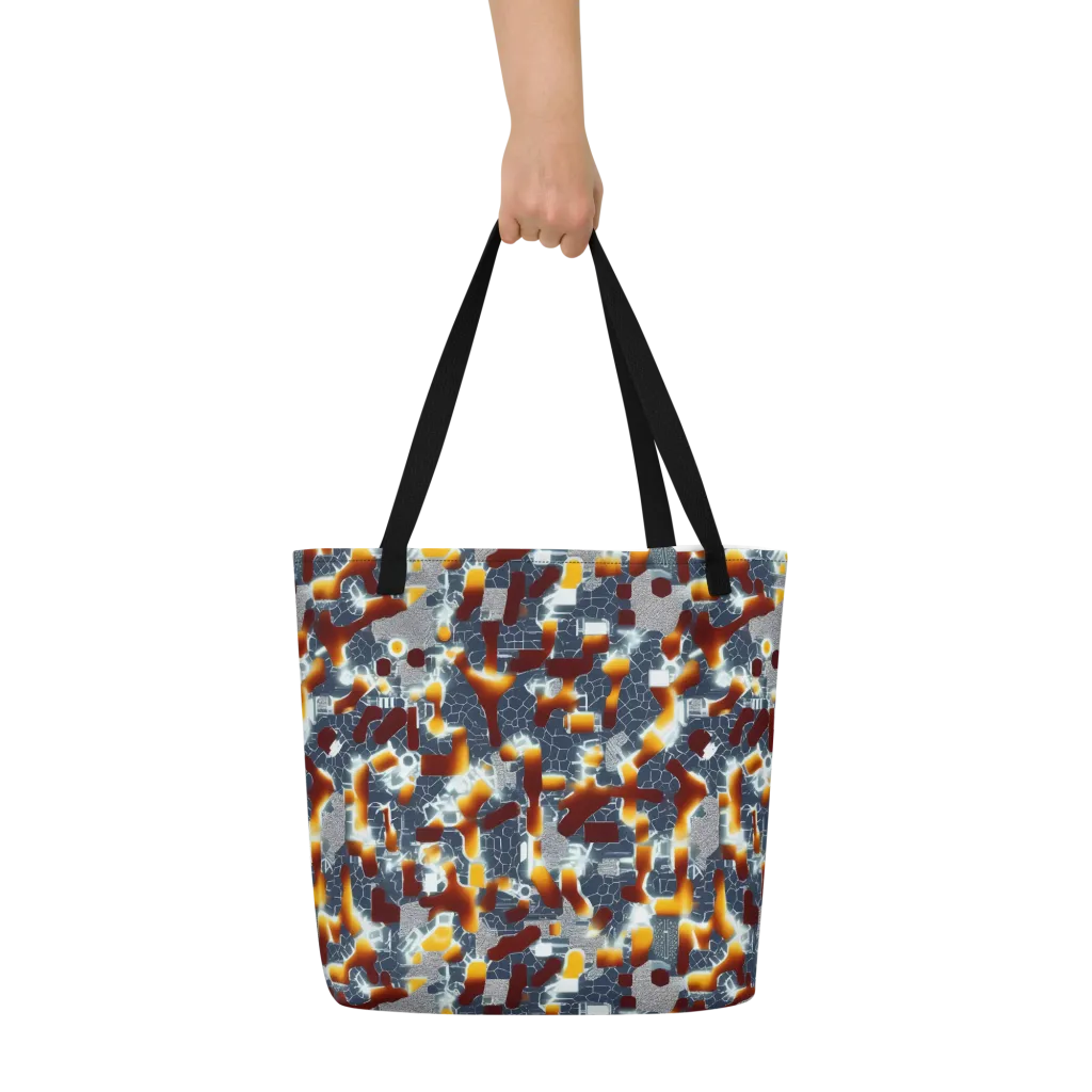 Amber Circuit on Large Tote Bag W/ Pocket — Front