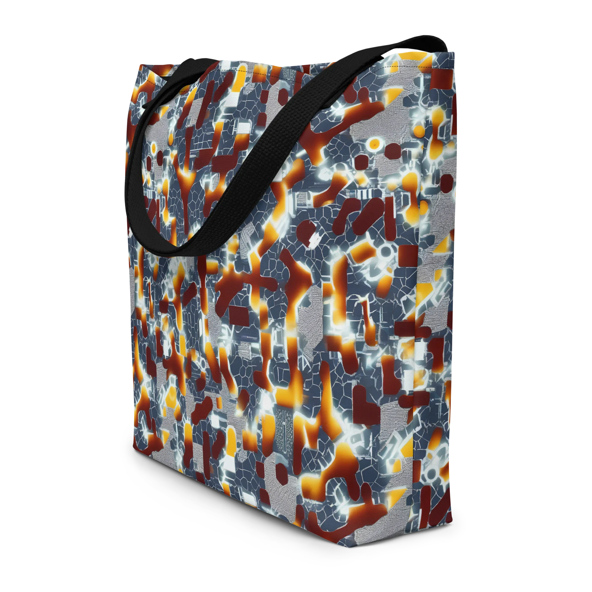 Amber Circuit on Large Tote Bag W/ Pocket — Front