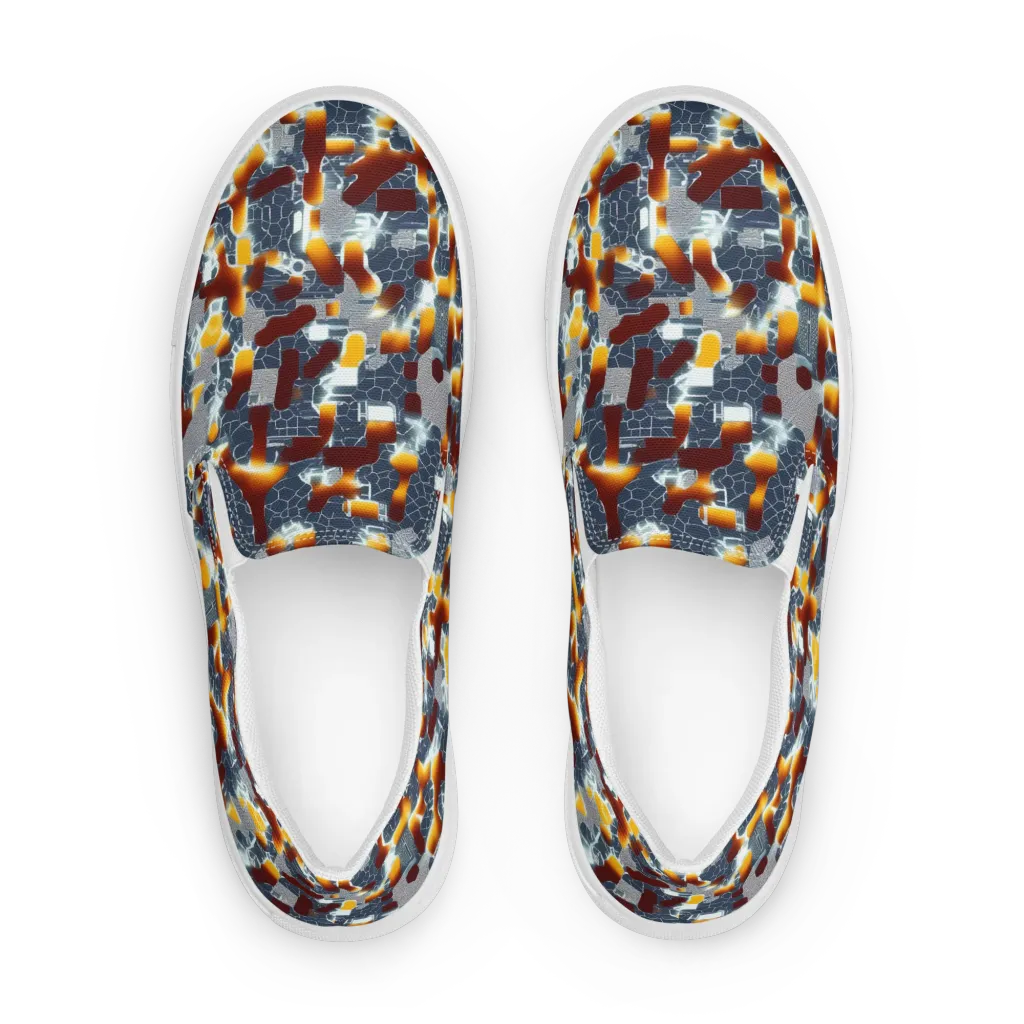 Amber Circuit on Women's Slip-On Canvas Shoes — Front