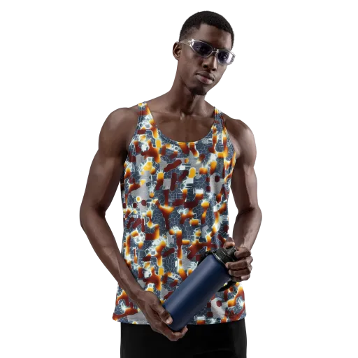 Amber Circuit on a Men's Tank Top