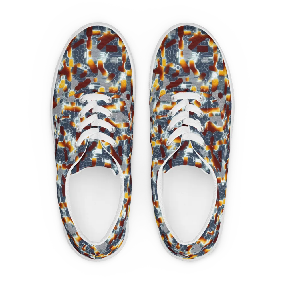 Amber Circuit on Men's Lace-Up Canvas Shoes — Front