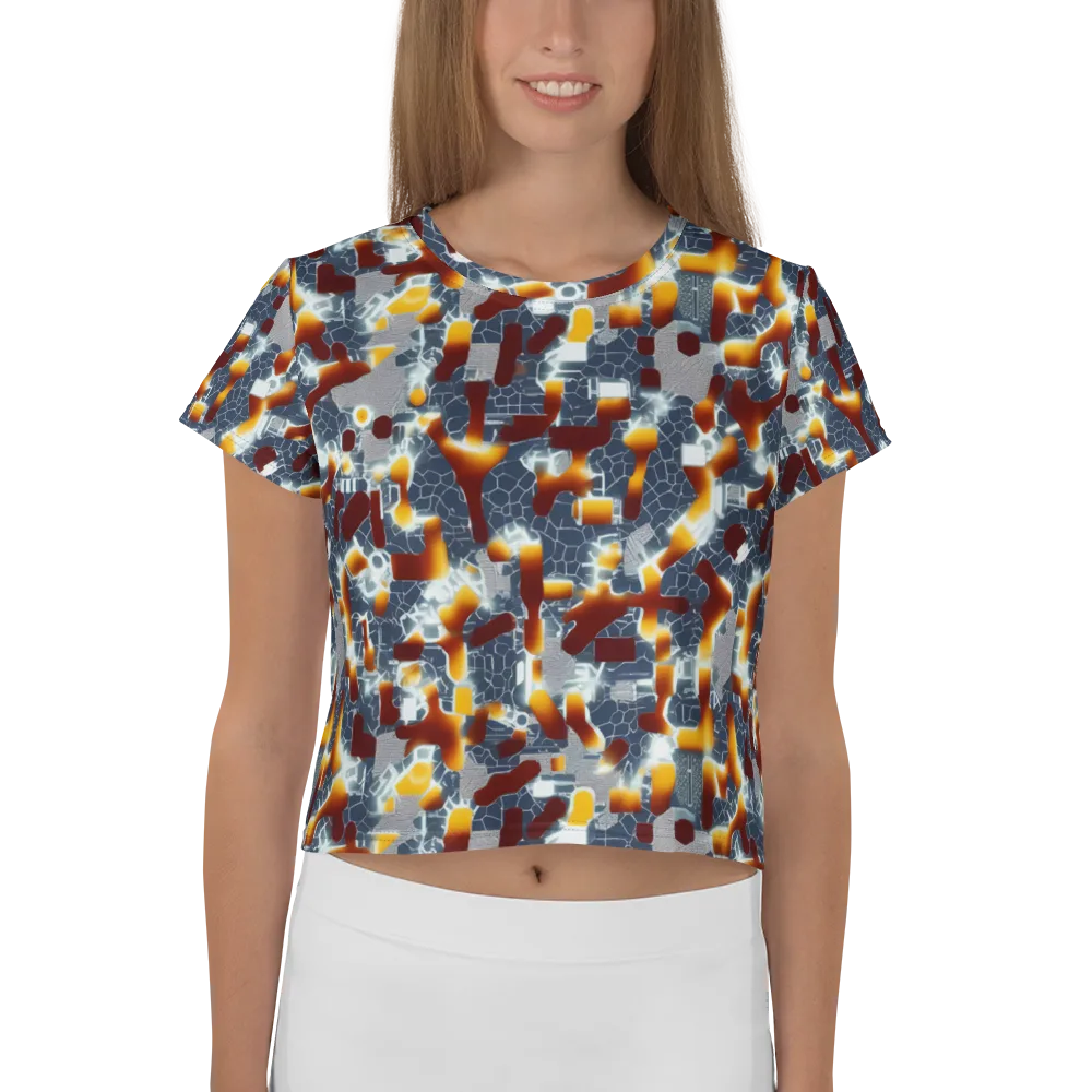 Amber Circuit on Crop Tee — Front