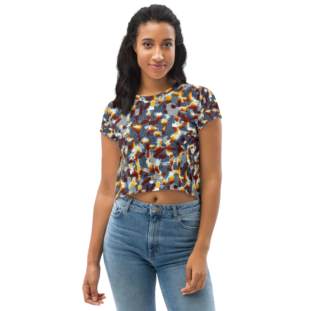 Amber Circuit on Crop Tee — Front