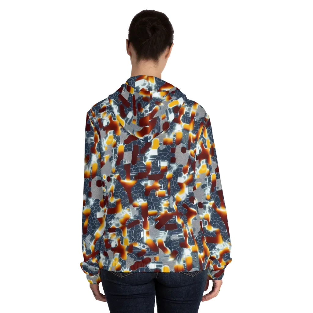 Amber Circuit on Women's Full-Zip Hoodie — Back On Person