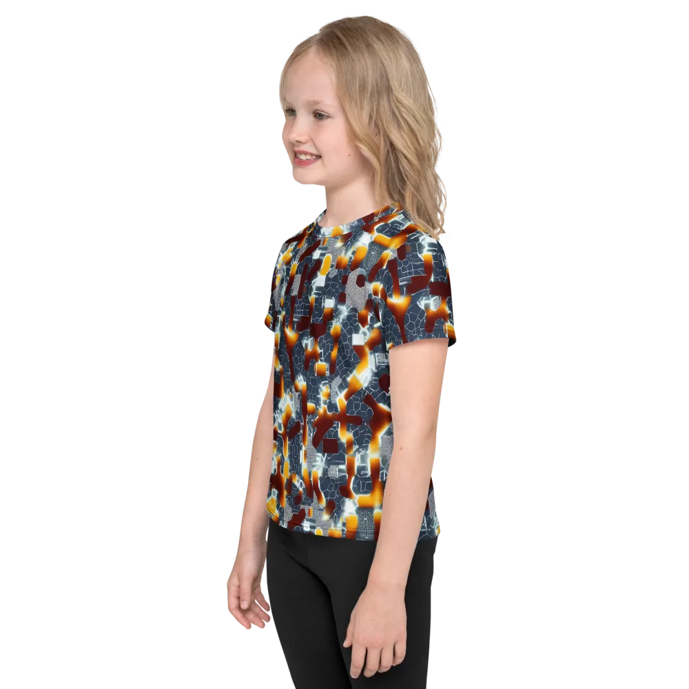 Amber Circuit on Kids Crew Neck T-Shirt — Left