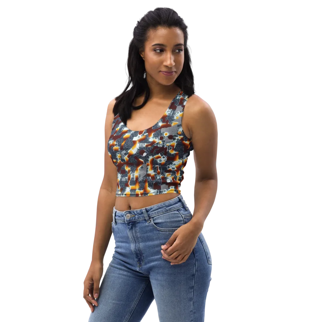 Amber Circuit on Crop Top — Left Front