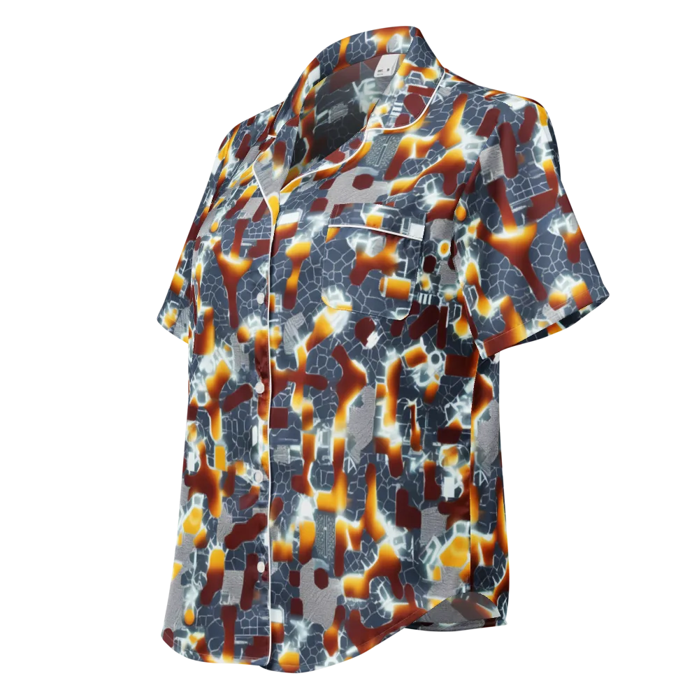 Amber Circuit on Women's Short Sleeve Pajama Top — Left Front