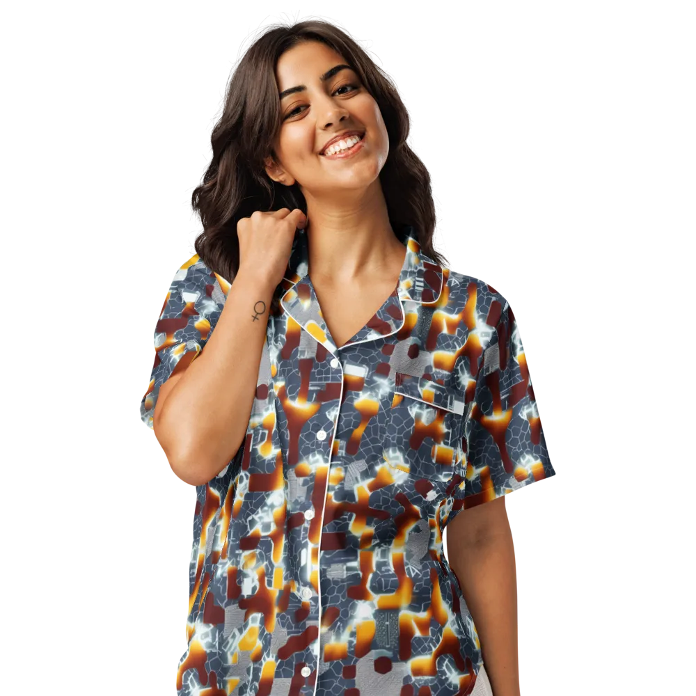 Amber Circuit on Women's Short Sleeve Pajama Top — Front