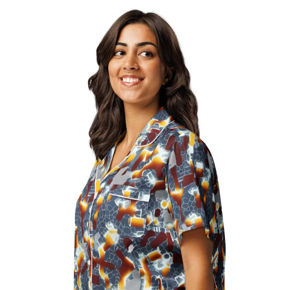 Amber Circuit on Women's Short Sleeve Pajama Top — Left Front