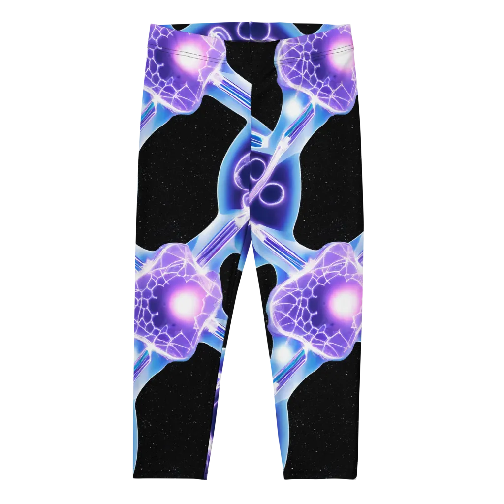Neon Cellscape on Capri Leggings — Front