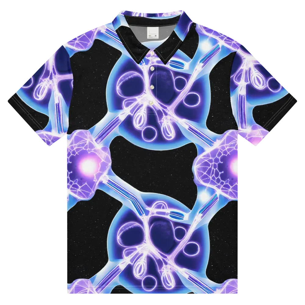 Neon Cellscape on Men's Slim Fit Polo Shirt — Front