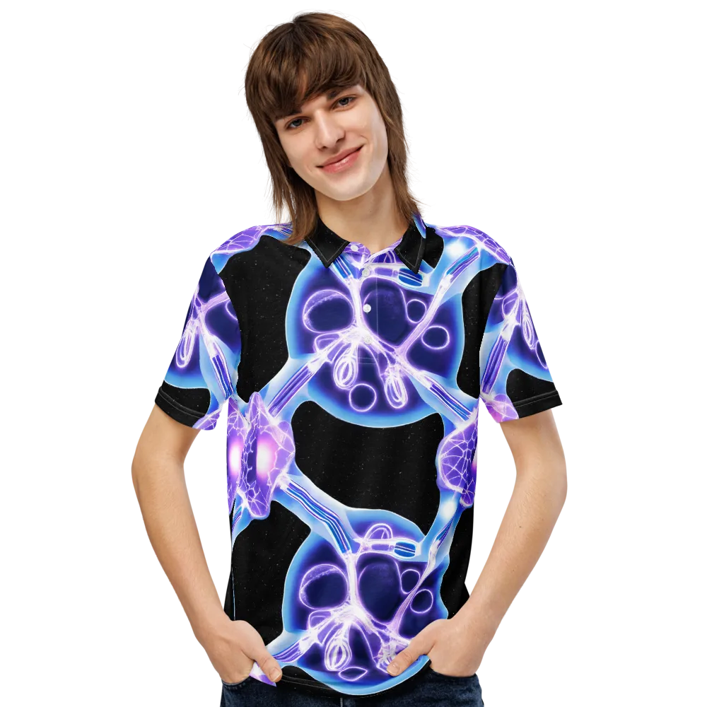 Neon Cellscape on Men's Slim Fit Polo Shirt — Front