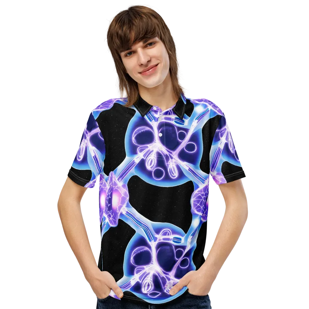 Neon Cellscape on Men's Slim Fit Polo Shirt — Front