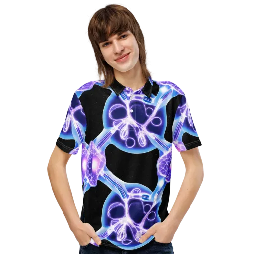 Neon Cellscape on a Men's Slim Fit Polo Shirt