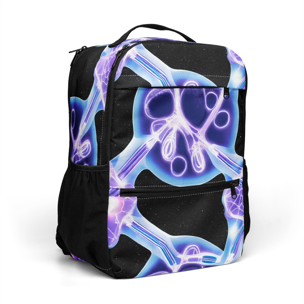 Neon Cellscape on Utility Backpack — Right Front