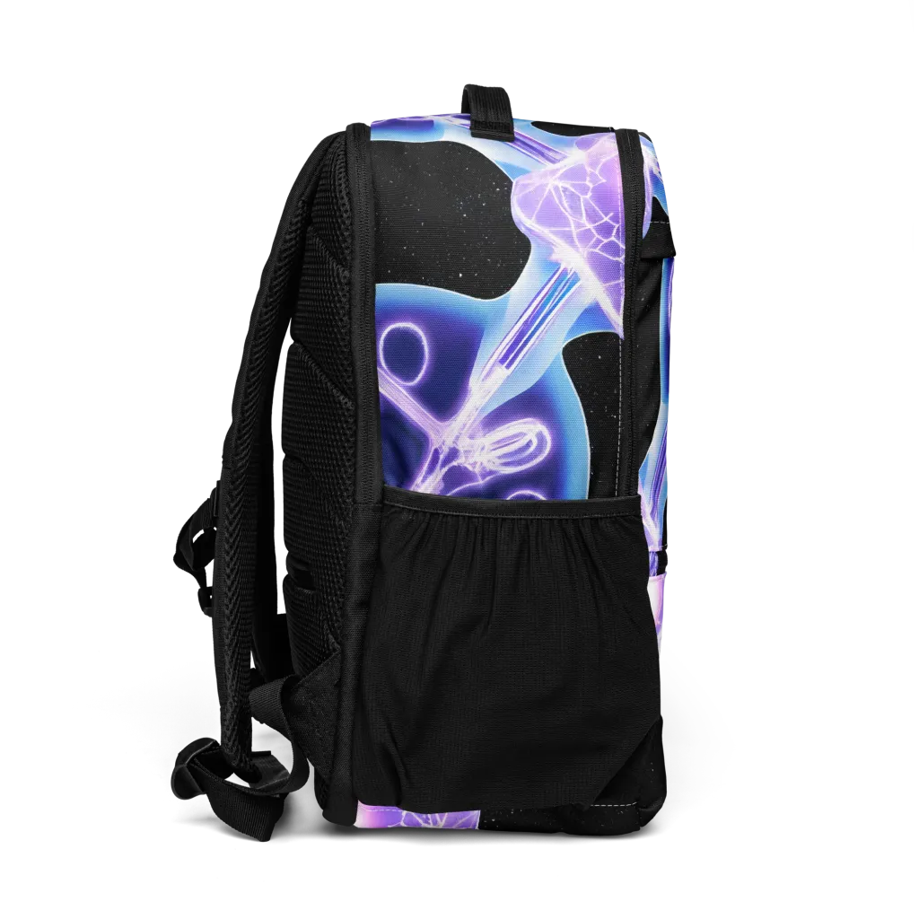 Neon Cellscape on Utility Backpack — Right