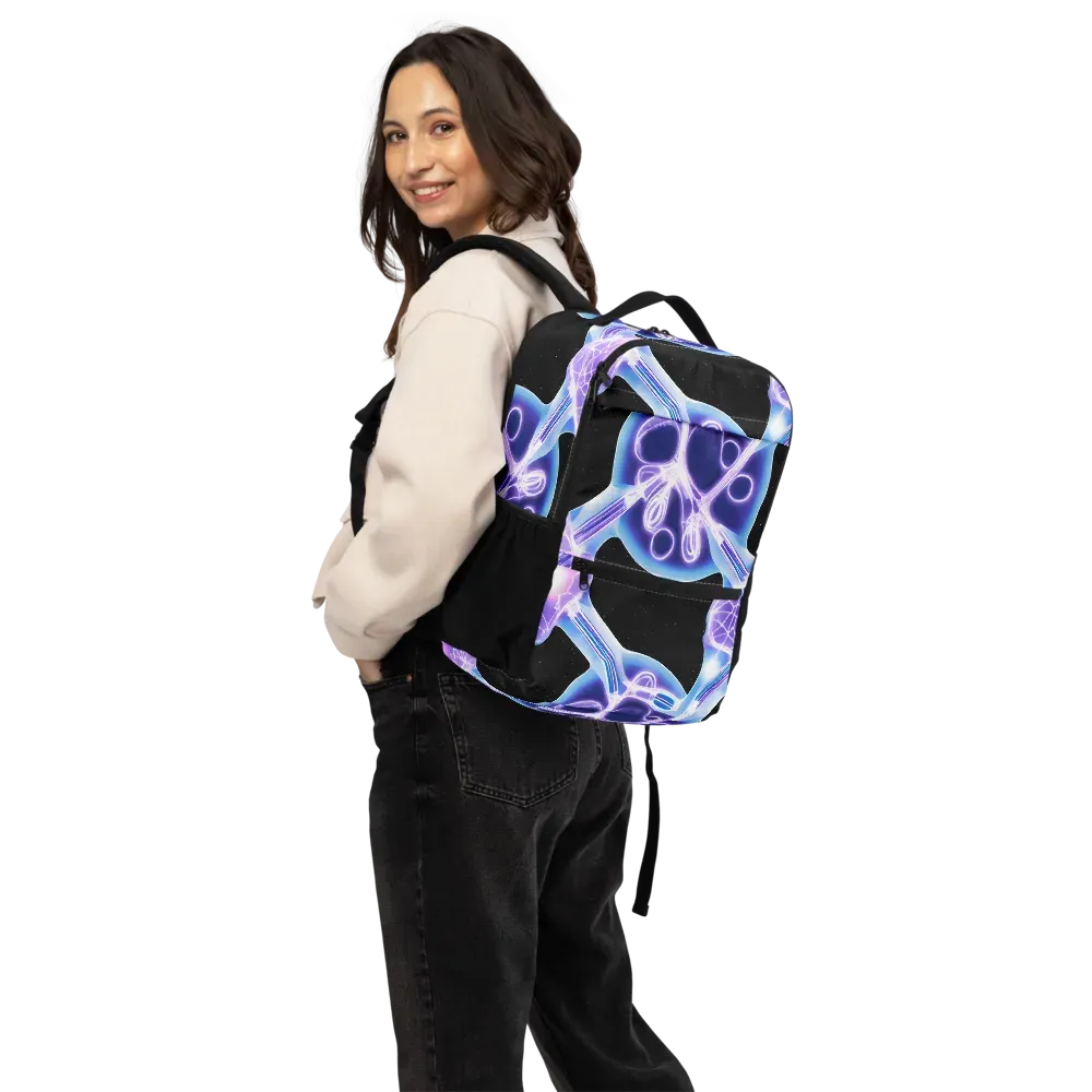 Neon Cellscape on Utility Backpack — Back
