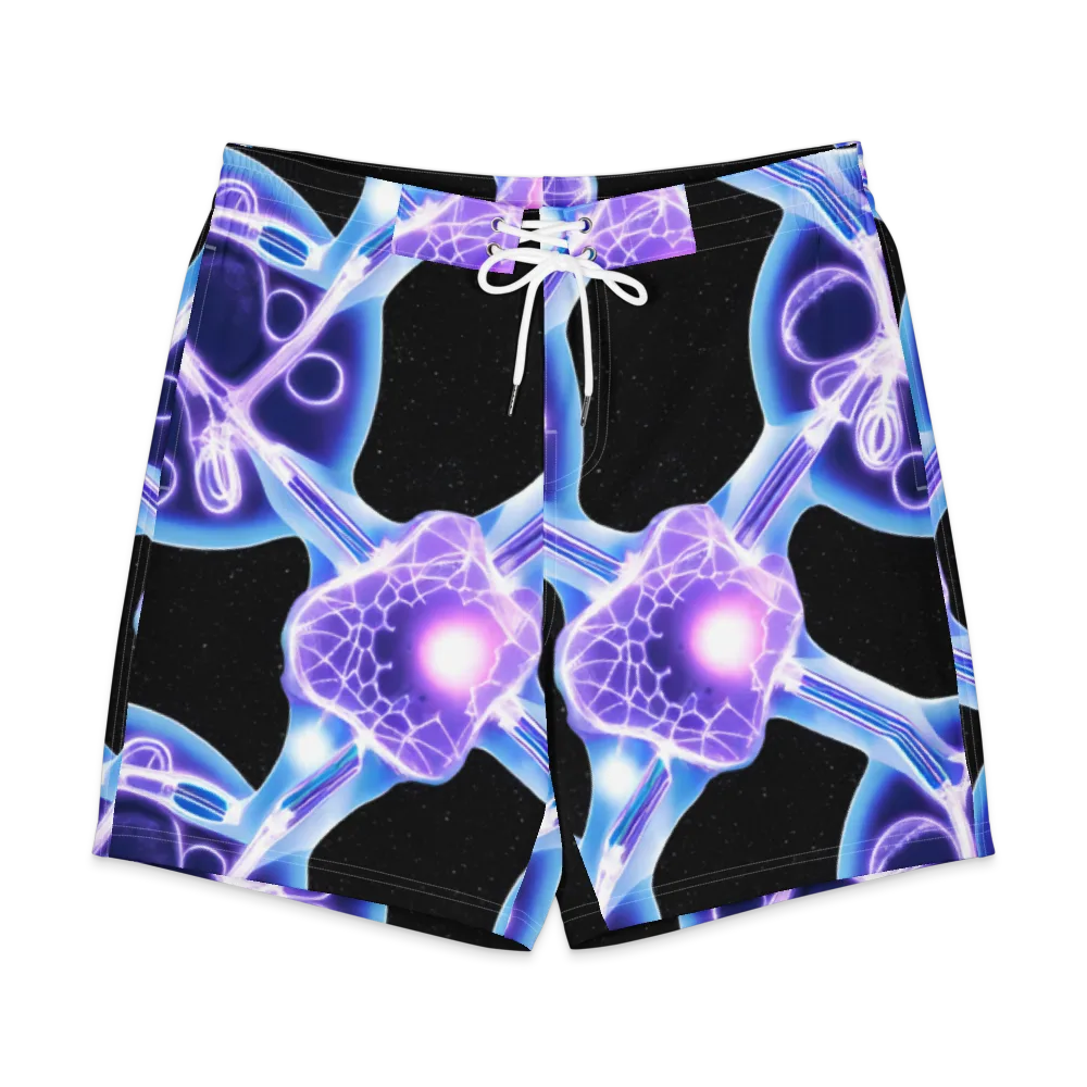 Neon Cellscape on Men's Board Shorts — Front
