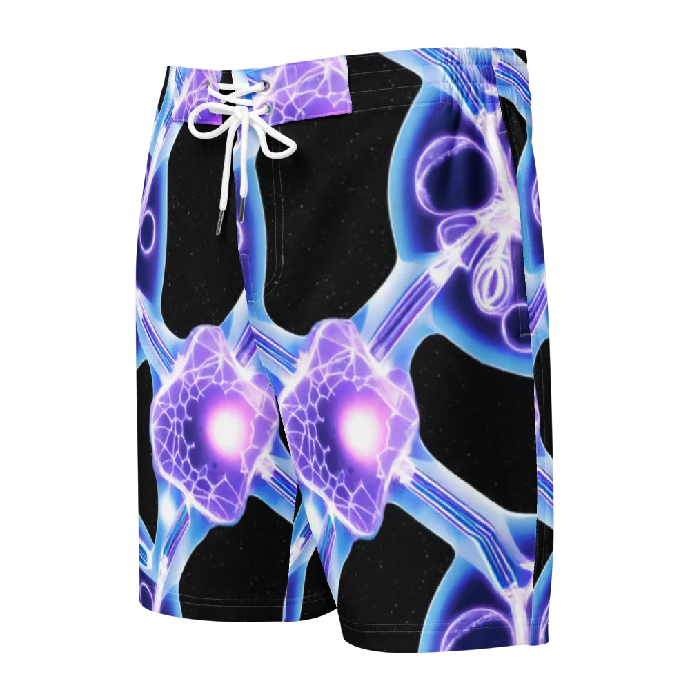 Neon Cellscape on Men's Board Shorts — Front