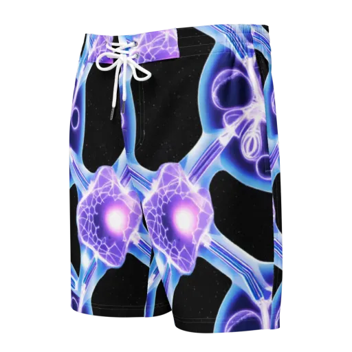 Neon Cellscape on a Men's Board Shorts
