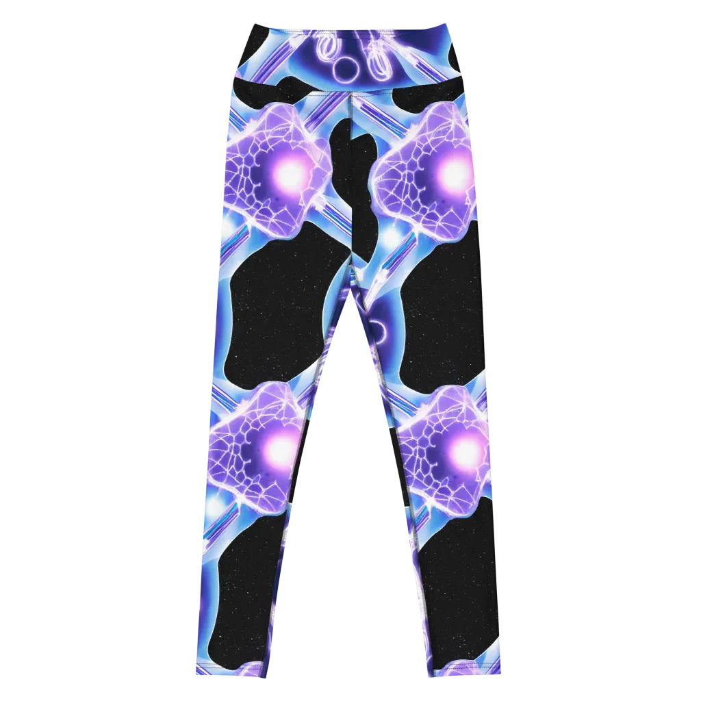 Neon Cellscape on Yoga Leggings — Front