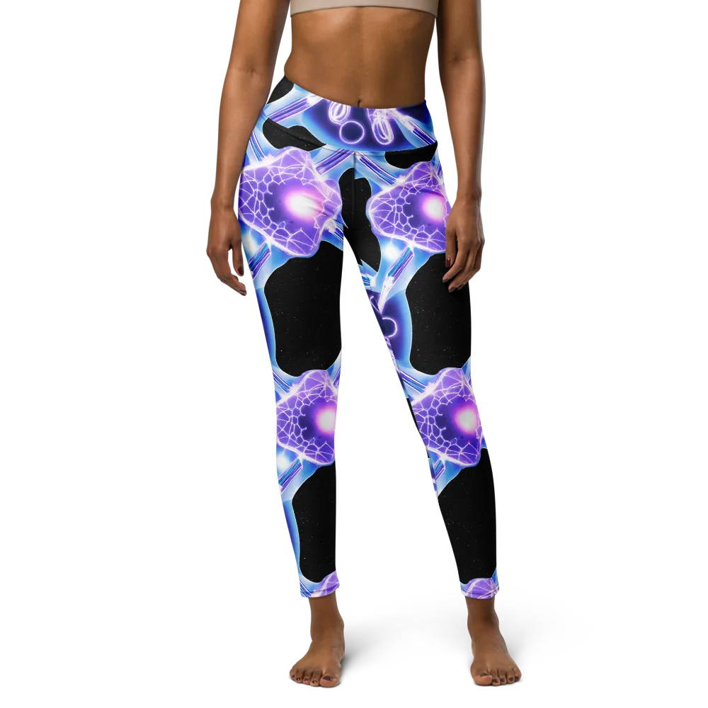 Neon Cellscape on Yoga Leggings — Front