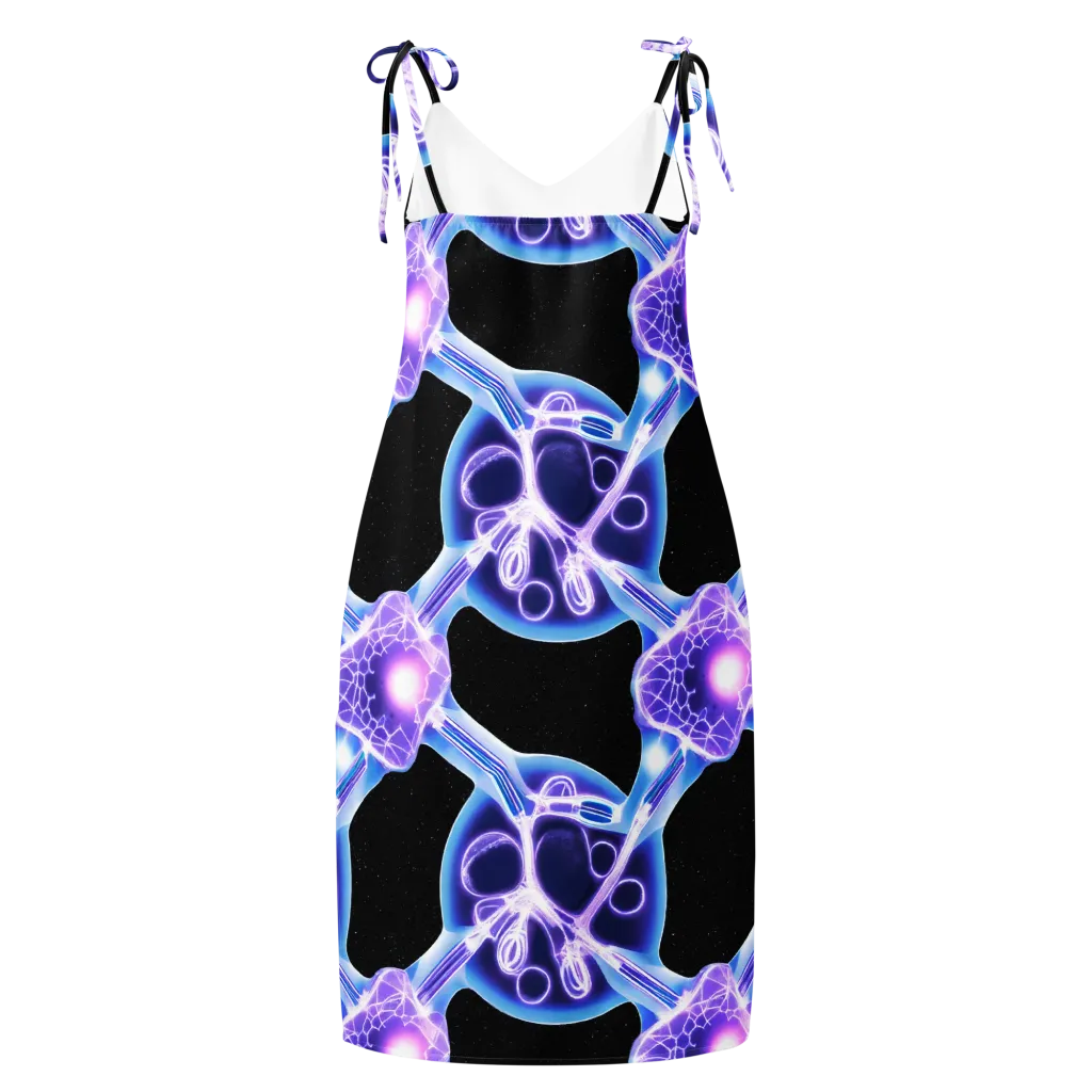 Neon Cellscape on Slip Dress — Back