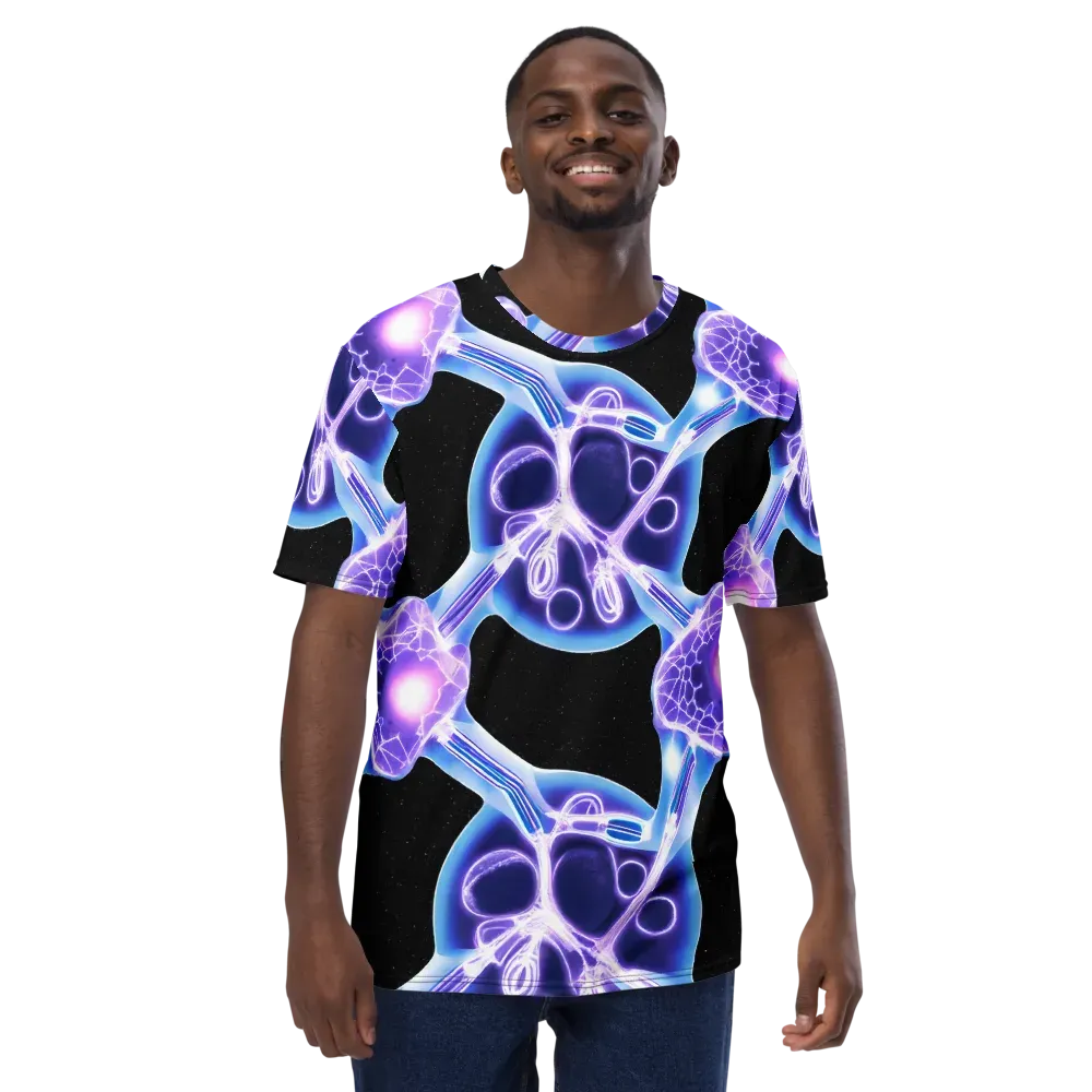 Neon Cellscape on Men's Crew Neck T-Shirt — Front