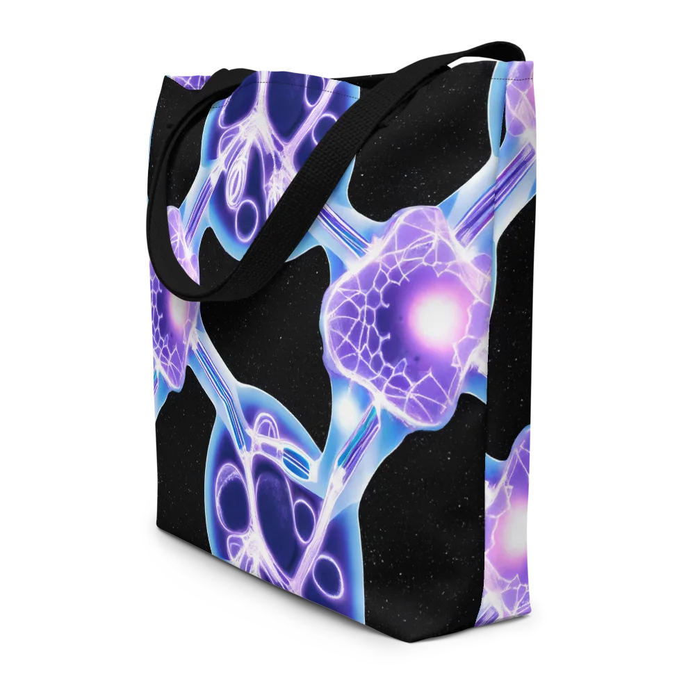 Neon Cellscape on Large Tote Bag W/ Pocket — Front