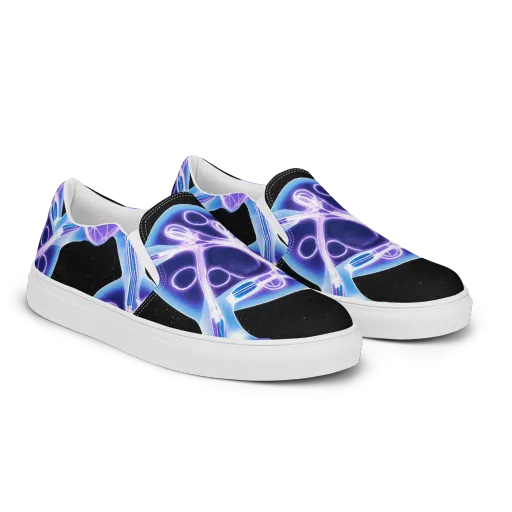Neon Cellscape on a Women's Slip-On Canvas Shoes