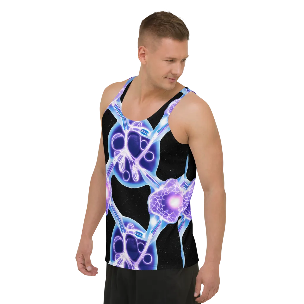 Neon Cellscape on Men's Tank Top — Left Front