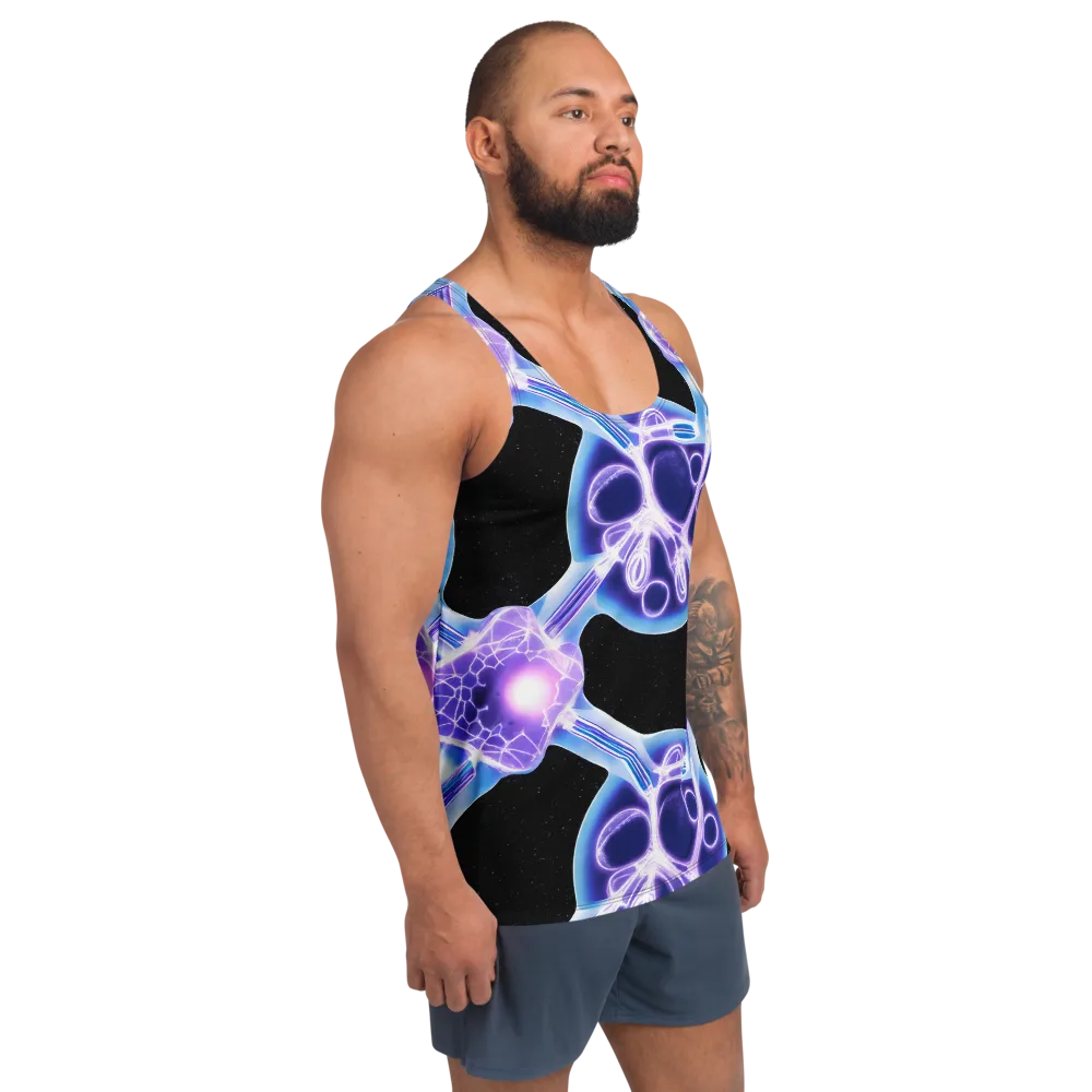 Neon Cellscape on Men's Tank Top — Right Front