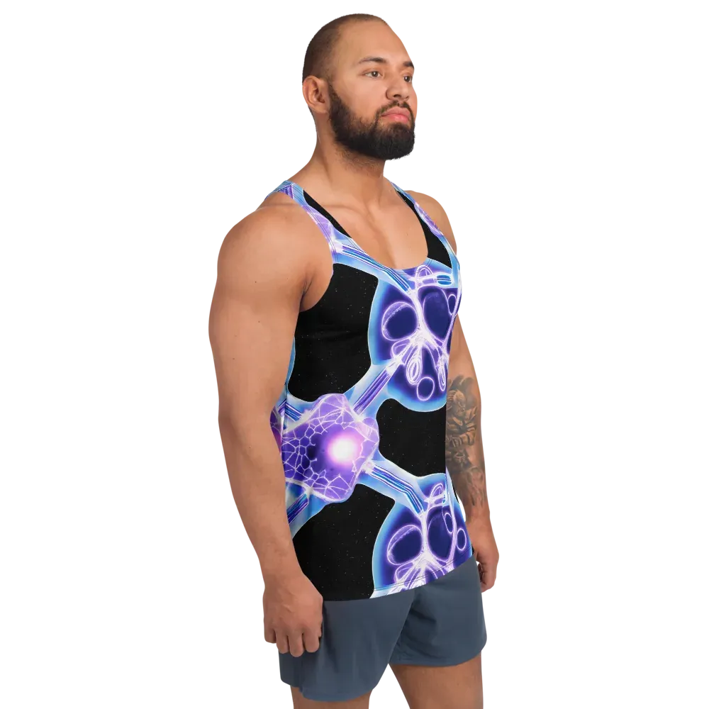 Neon Cellscape on Men's Tank Top — Right Front