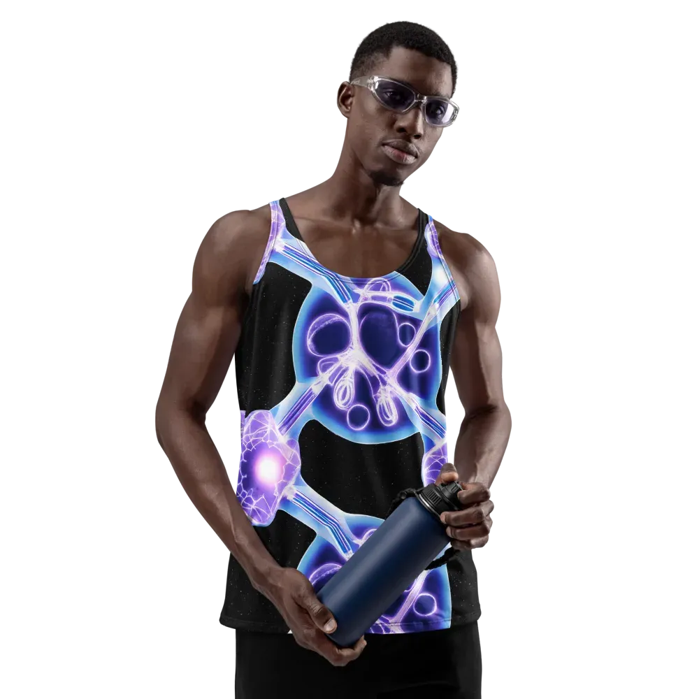 Neon Cellscape on Men's Tank Top — Front