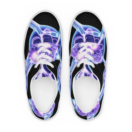 Neon Cellscape on a Men's Lace-Up Canvas Shoes