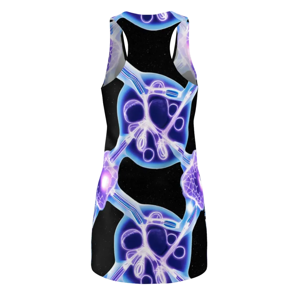 Neon Cellscape on Racerback Dress — Back
