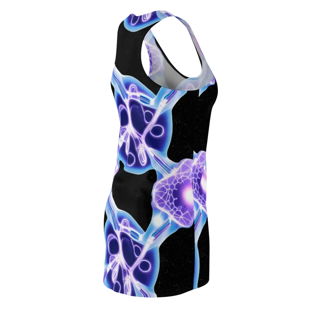 Neon Cellscape on Racerback Dress — Back Side