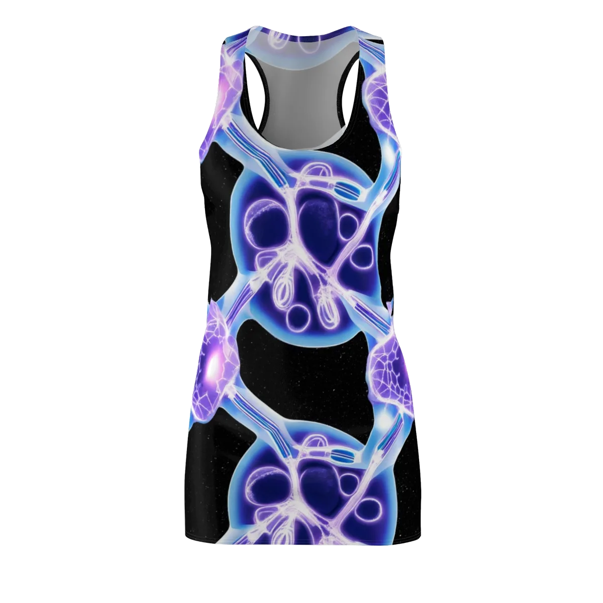 Neon Cellscape on Racerback Dress — Front