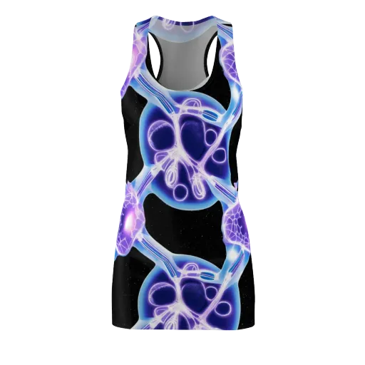 Neon Cellscape on a Racerback Dress
