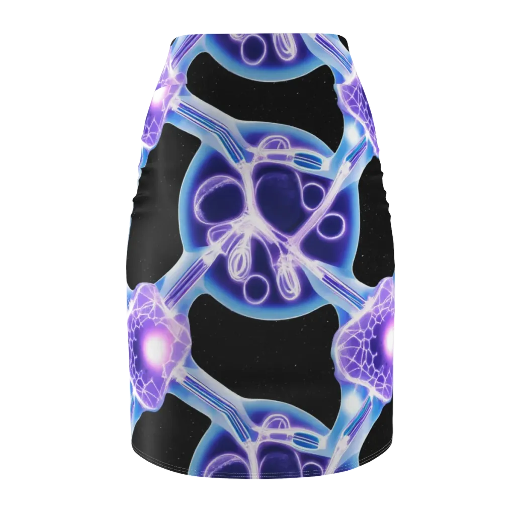 Neon Cellscape on Pencil Skirt — Back