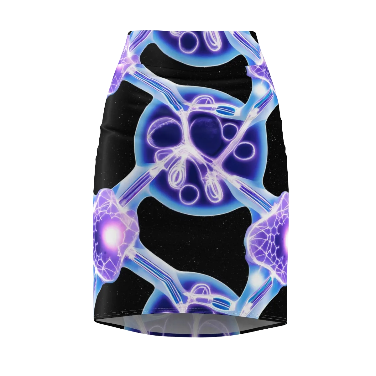 Neon Cellscape on Pencil Skirt — Front
