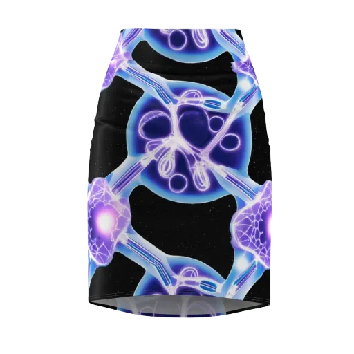 Neon Cellscape on a Pencil Skirt