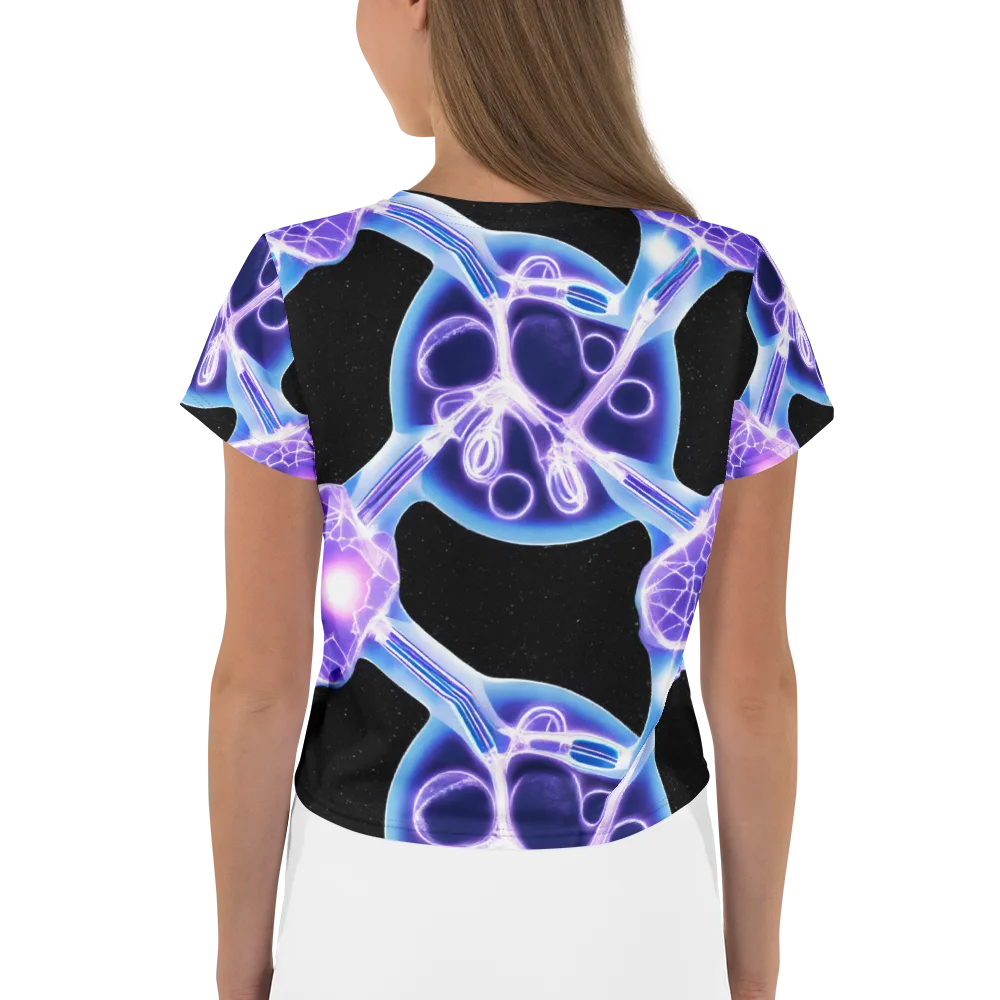 Neon Cellscape on Crop Tee — Back