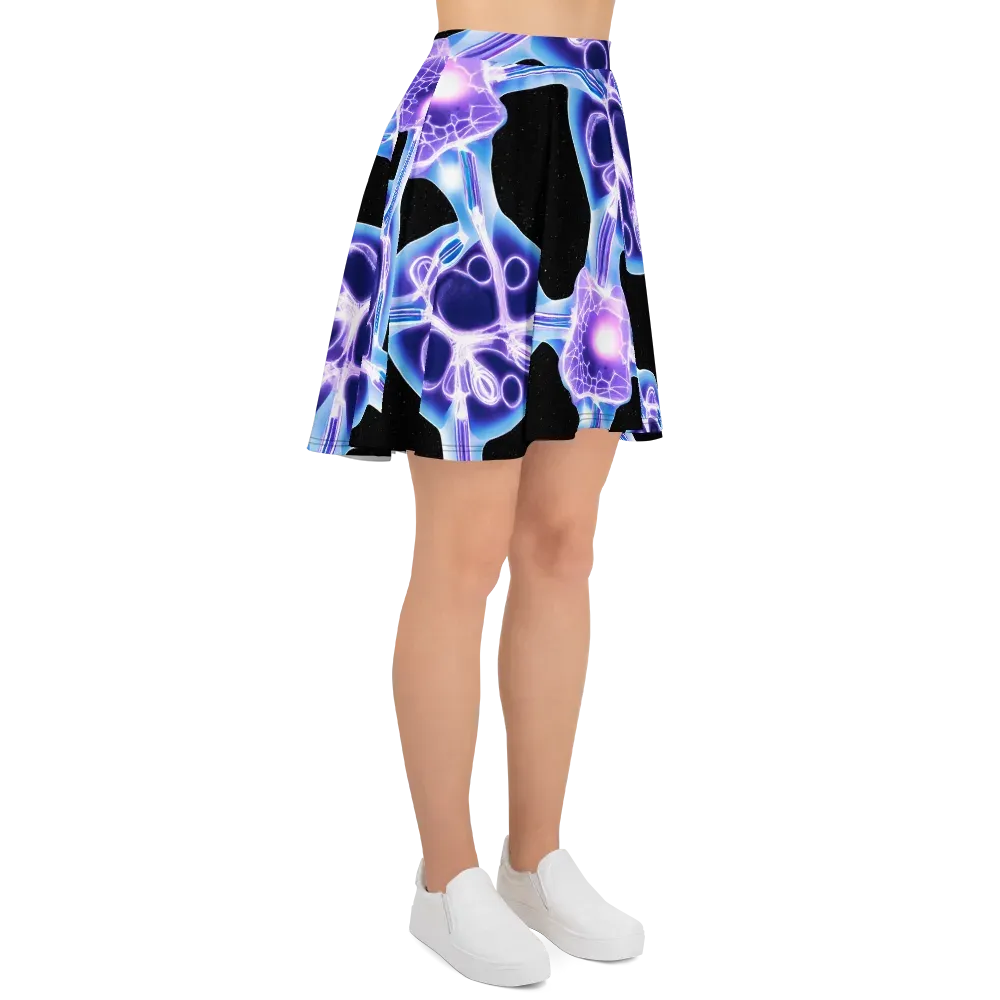 Neon Cellscape on Skater Skirt — Right