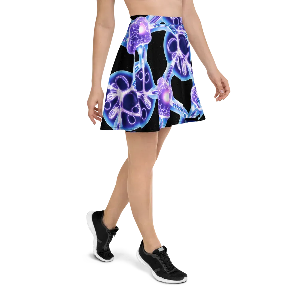 Neon Cellscape on Skater Skirt — Right