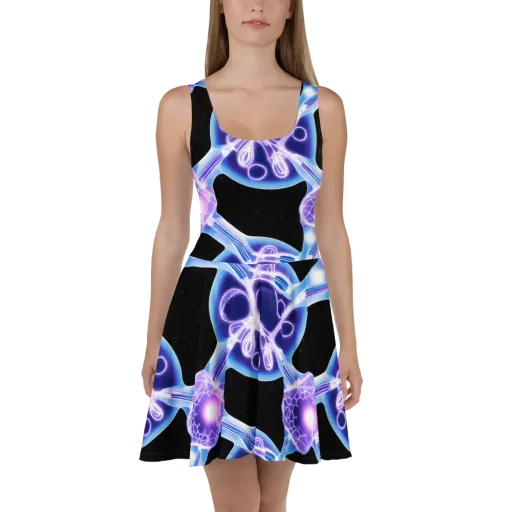 Neon Cellscape on a Skater Dress